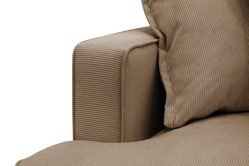 Rossita Lyx 4-seter Ekstra dyp Sofa med Sjeselong Høyre - Brun Kordfløyel - Møbler - Sofaer - Sofa med sjeselong