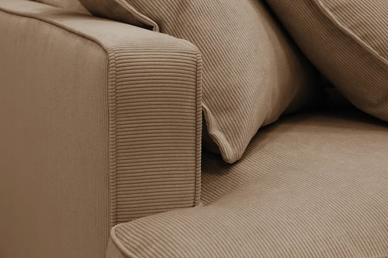 Rossita Lyx 4-seter Ekstra dyp Sofa med Sjeselong Høyre - Brun Kordfløyel - Møbler - Sofaer - Sofa med sjeselong