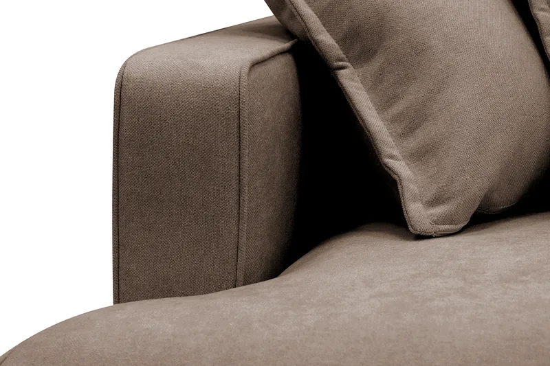 Rossita Lyx 4-seter Ekstra dyp Sofa med Sjeselong Høyre - Brun Stoff - Møbler - Sofaer - Sofa med sjeselong