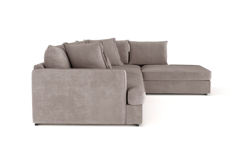 Rossita Lyx 4-seter Ekstra dyp Sofa med Sjeselong Høyre - Brun Stoff - Møbler - Sofaer - Sofa med sjeselong