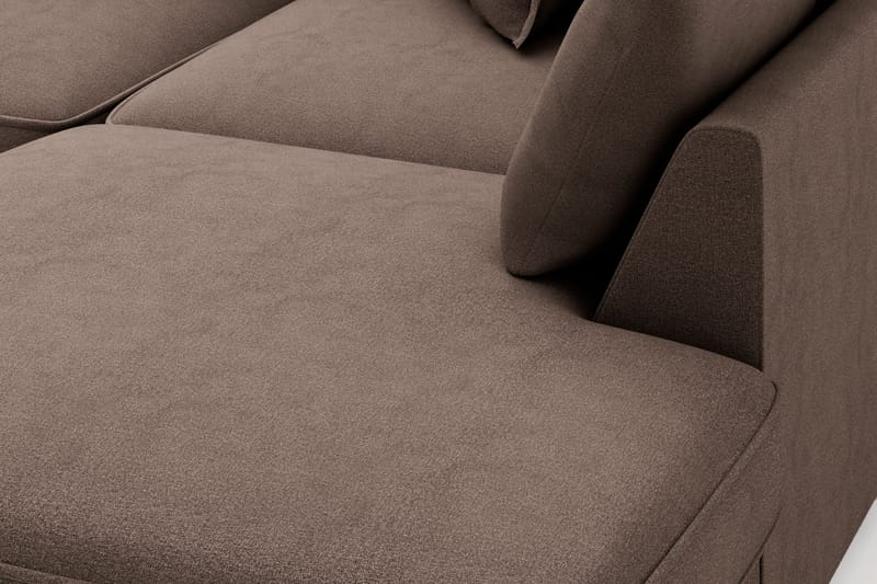 Rossita Lyx 4-seter Ekstra dyp Sofa med Sjeselong Høyre - Brun Stoff - Møbler - Sofaer - Sofa med sjeselong
