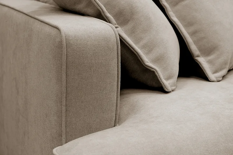 Rossita Lyx 4-seter Ekstra dyp Sofa med Sjeselong Høyre - Brun Stoff - Møbler - Sofaer - Sofa med sjeselong