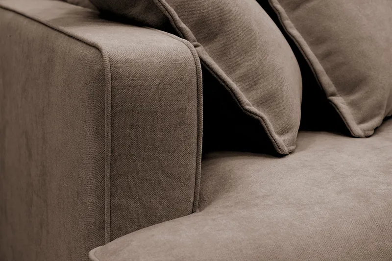 Rossita Lyx 4-seter Ekstra dyp Sofa med Sjeselong Høyre - Brun Stoff - Møbler - Sofaer - Sofa med sjeselong