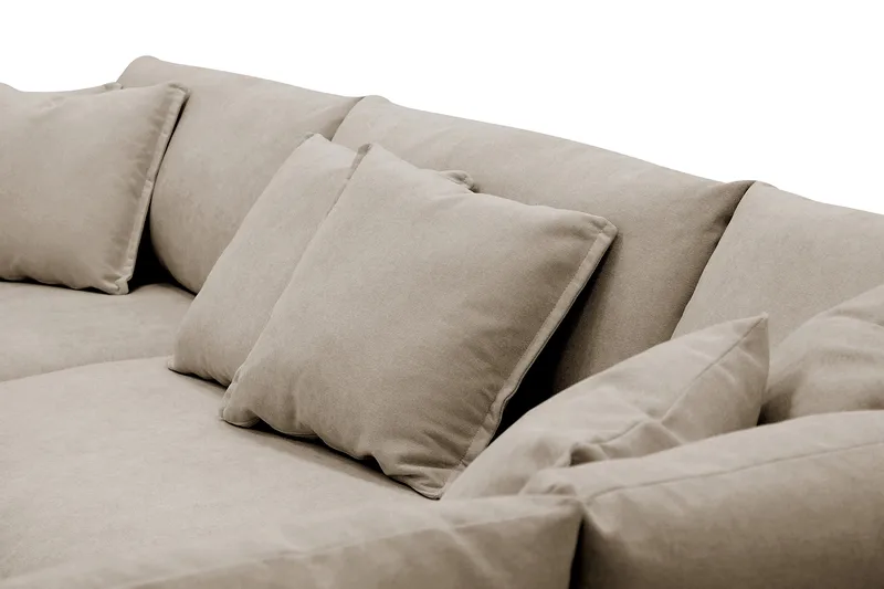 Rossita Lyx 4-seter Ekstra dyp Sofa med Sjeselong Høyre - Brun Stoff - Møbler - Sofaer - Sofa med sjeselong