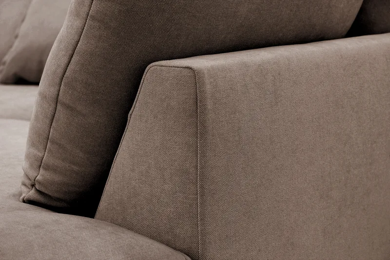 Rossita Lyx 4-seter Ekstra dyp Sofa med Sjeselong Høyre - Brun Stoff - Møbler - Sofaer - Sofa med sjeselong