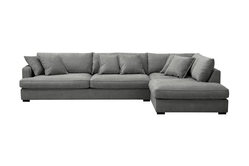 Rossita Lyx 4-seter Ekstra dyp Sofa med Sjeselong Høyre - Grå Chenille - Møbler - Sofaer - Sofa med sjeselong