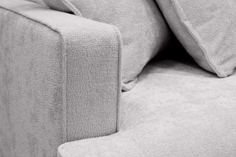 Rossita Lyx 4-seter Ekstra dyp Sofa med Sjeselong Høyre - Grå Chenille - Møbler - Sofaer - Sofa med sjeselong