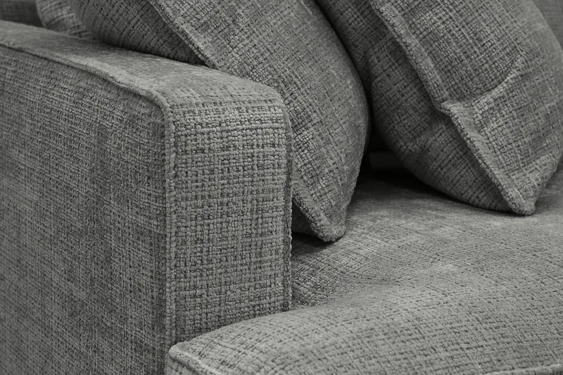 Rossita Lyx 4-seter Ekstra dyp Sofa med Sjeselong Høyre - Grå Chenille - Møbler - Sofaer - Sofa med sjeselong