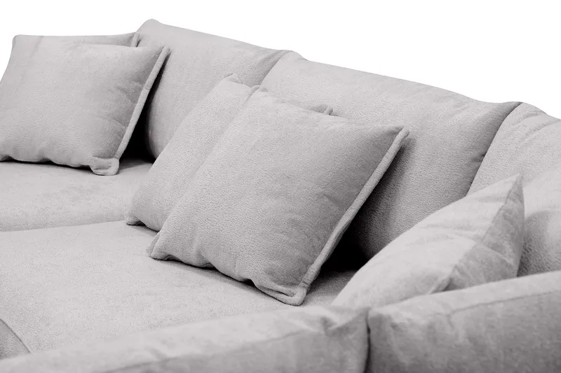 Rossita Lyx 4-seter Ekstra dyp Sofa med Sjeselong Høyre - Grå Chenille - Møbler - Sofaer - Sofa med sjeselong