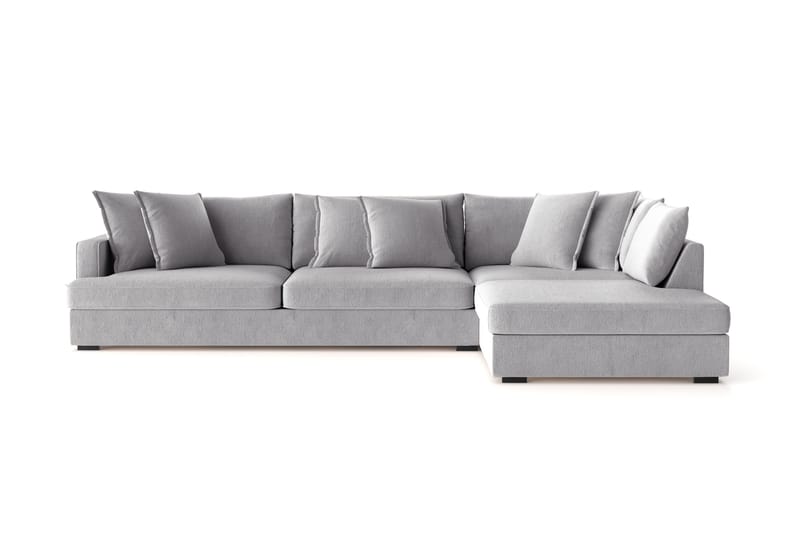Rossita Lyx 4-seter Ekstra dyp Sofa med Sjeselong Høyre - Grå Chenille - Møbler - Sofaer - Sofa med sjeselong