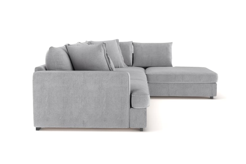 Rossita Lyx 4-seter Ekstra dyp Sofa med Sjeselong Høyre - Grå Chenille - Møbler - Sofaer - Sofa med sjeselong