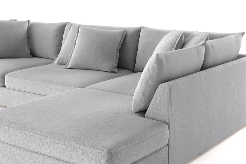 Rossita Lyx 4-seter Ekstra dyp Sofa med Sjeselong Høyre - Grå Chenille - Møbler - Sofaer - Sofa med sjeselong