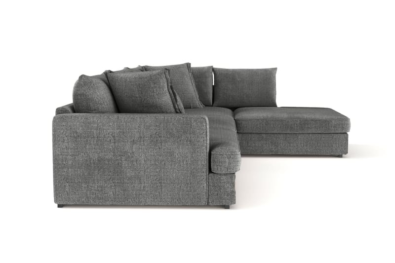 Rossita Lyx 4-seter Ekstra dyp Sofa med Sjeselong Høyre - Grå Chenille - Møbler - Sofaer - Sofa med sjeselong