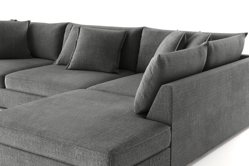 Rossita Lyx 4-seter Ekstra dyp Sofa med Sjeselong Høyre - Grå Chenille - Møbler - Sofaer - Sofa med sjeselong