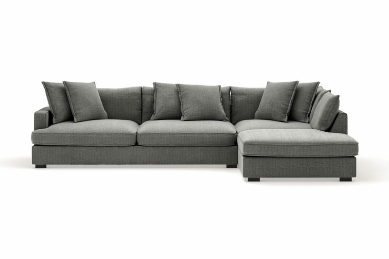 Rossita Lyx 4-seter Ekstra dyp Sofa med Sjeselong Høyre - Grå Chenille - Møbler - Sofaer - Sofa med sjeselong