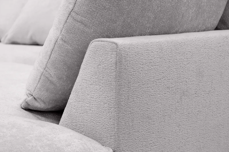 Rossita Lyx 4-seter Ekstra dyp Sofa med Sjeselong Høyre - Grå Chenille - Møbler - Sofaer - Sofa med sjeselong