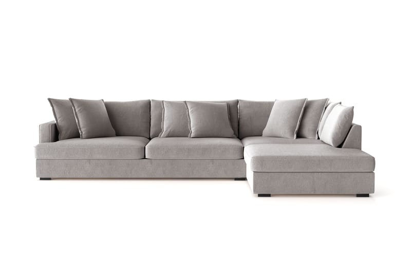 Rossita Lyx 4-seter Ekstra dyp Sofa med Sjeselong Høyre - Grå/Brun Chenille - Møbler - Sofaer - Sofa med sjeselong