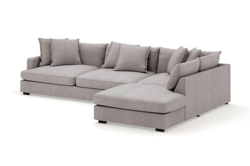 Rossita Lyx 4-seter Ekstra dyp Sofa med Sjeselong Høyre - Grå/Brun Chenille - Møbler - Sofaer - Sofa med sjeselong