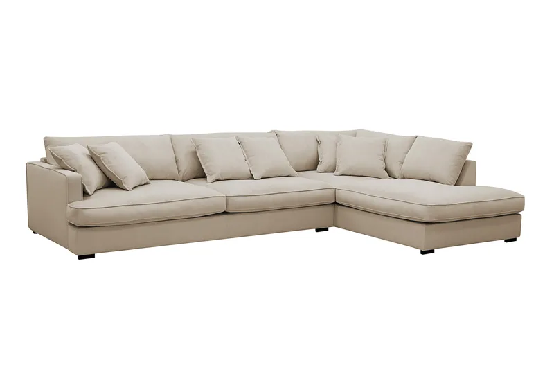 Rossita Lyx 4-seter Ekstra dyp Sofa med Sjeselong Høyre - Greige Manchester - Møbler - Sofaer - Sofa med sjeselong