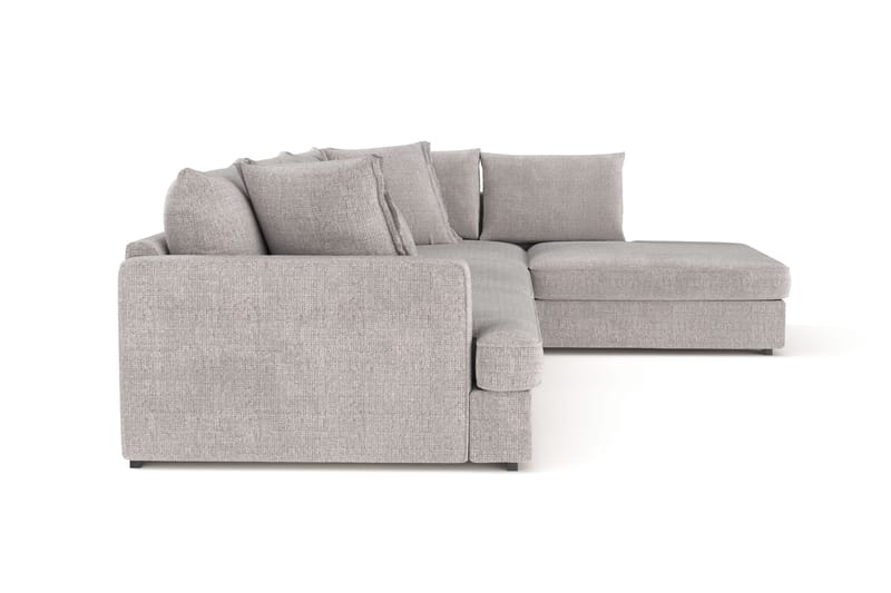 Rossita Lyx 4-seter Ekstra dyp Sofa med Sjeselong Høyre - Lysegrå Chenille - Møbler - Sofaer - Sofa med sjeselong