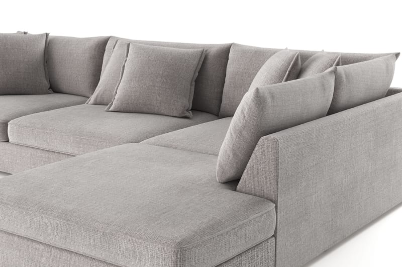 Rossita Lyx 4-seter Ekstra dyp Sofa med Sjeselong Høyre - Lysegrå Chenille - Møbler - Sofaer - Sofa med sjeselong