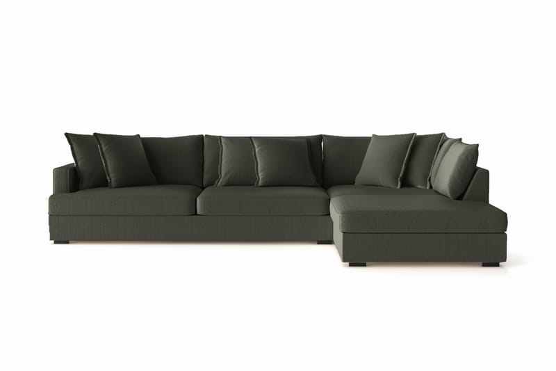 Rossita Lyx 4-seter Ekstra dyp Sofa med Sjeselong Høyre - Mørk grønn Kordfløyel - Møbler - Sofaer - Sofa med sjeselong