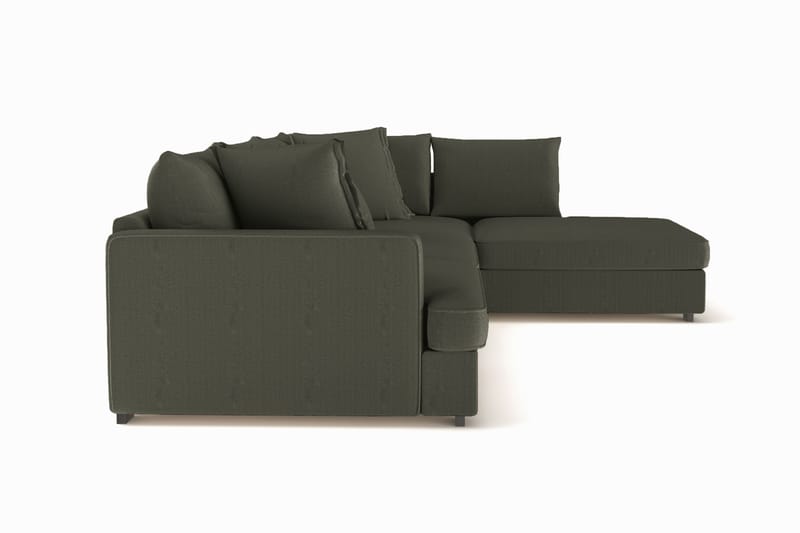 Rossita Lyx 4-seter Ekstra dyp Sofa med Sjeselong Høyre - Mørk grønn Kordfløyel - Møbler - Sofaer - Sofa med sjeselong