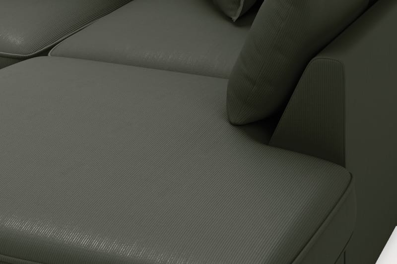 Rossita Lyx 4-seter Ekstra dyp Sofa med Sjeselong Høyre - Mørk grønn Kordfløyel - Møbler - Sofaer - Sofa med sjeselong