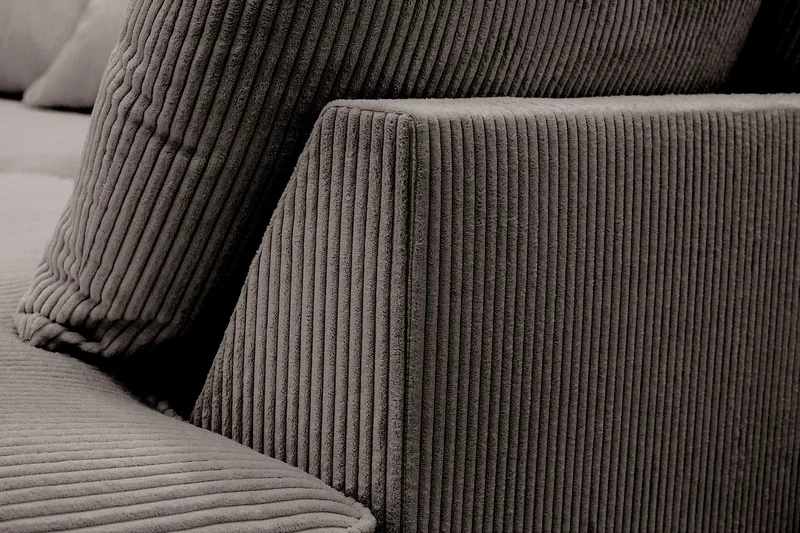 Rossita Lyx 4-seter Ekstra dyp Sofa med Sjeselong Høyre - Mørkegrå Kordfløyel - Møbler - Sofaer - Sofa med sjeselong