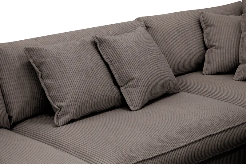 Rossita Lyx 4-seter Ekstra dyp Sofa med Sjeselong Høyre - Mørkegrå Kordfløyel - Møbler - Sofaer - Sofa med sjeselong