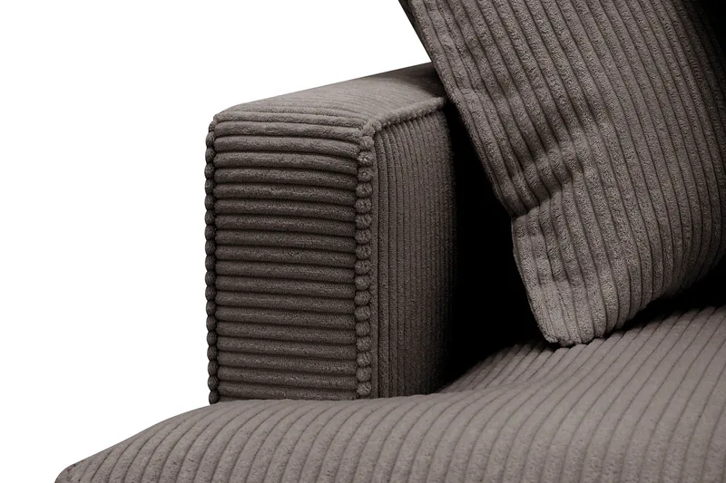 Rossita Lyx 4-seter Ekstra dyp Sofa med Sjeselong Høyre - Mørkegrå Kordfløyel - Møbler - Sofaer - Sofa med sjeselong