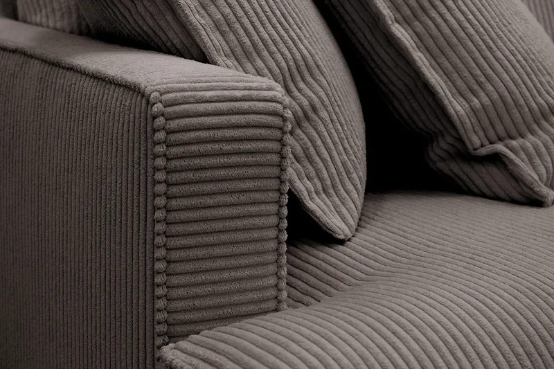 Rossita Lyx 4-seter Ekstra dyp Sofa med Sjeselong Høyre - Mørkegrå Kordfløyel - Møbler - Sofaer - Sofa med sjeselong