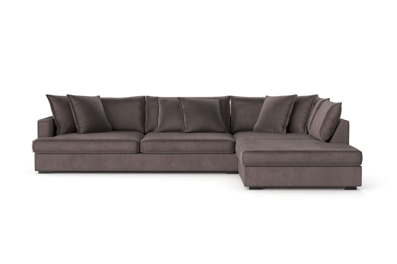Rossita Lyx 4-seter Ekstra dyp Sofa med Sjeselong Høyre - Mørkegrå Kordfløyel - Møbler - Sofaer - Sofa med sjeselong