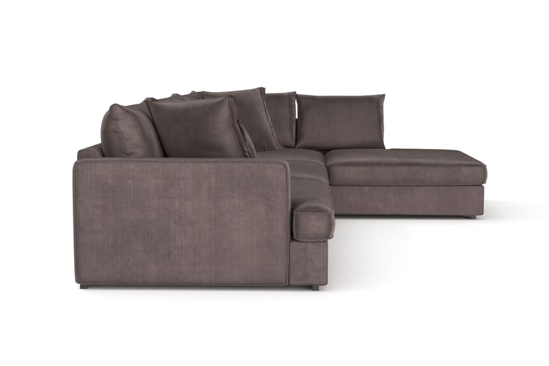 Rossita Lyx 4-seter Ekstra dyp Sofa med Sjeselong Høyre - Mørkegrå Kordfløyel - Møbler - Sofaer - Sofa med sjeselong