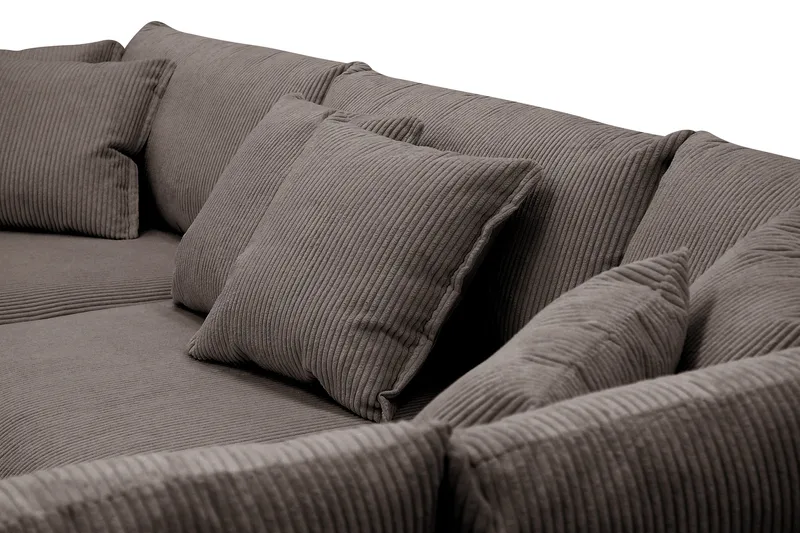 Rossita Lyx 4-seter Ekstra dyp Sofa med Sjeselong Høyre - Mørkegrå Kordfløyel - Møbler - Sofaer - Sofa med sjeselong