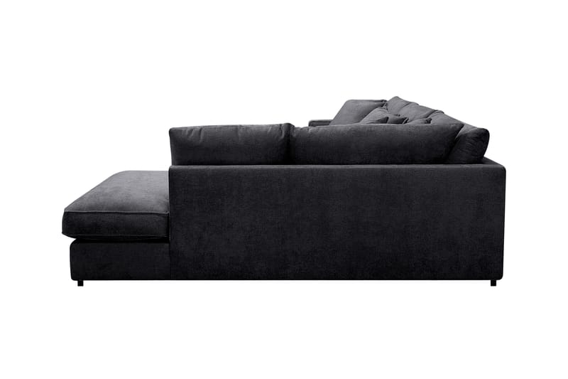 Rossita Lyx 4-seter Ekstra dyp Sofa med Sjeselong Høyre - Svart Chenille - Møbler - Sofaer - Sofa med sjeselong
