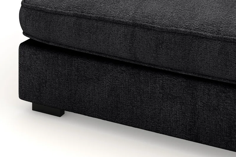 Rossita Lyx 4-seter Ekstra dyp Sofa med Sjeselong Høyre - Svart Chenille - Møbler - Sofaer - Sofa med sjeselong