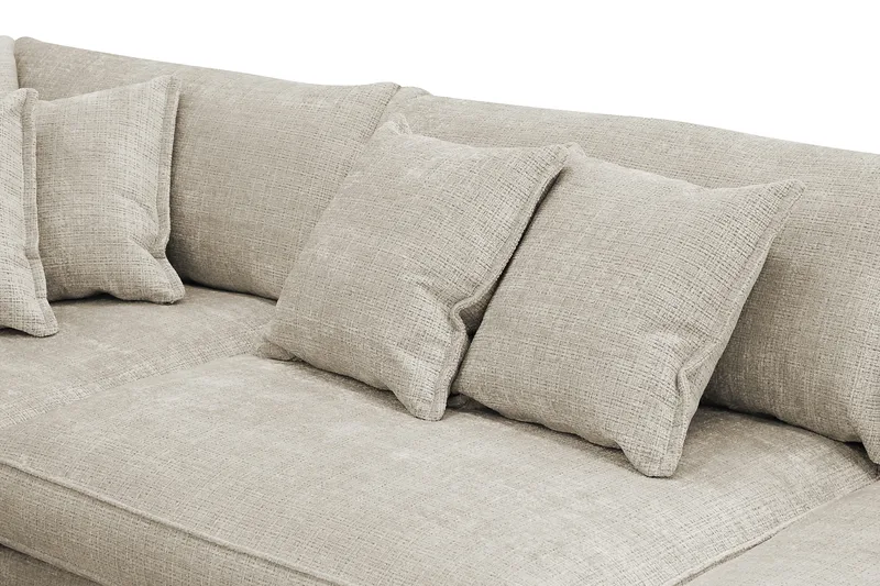 Rossita Lyx 4-seter Ekstra dyp Sofa med Sjeselong Venstre - Beige Chenille - Møbler - Sofaer - Sofa med sjeselong