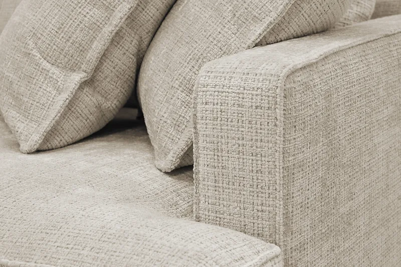 Rossita Lyx 4-seter Ekstra dyp Sofa med Sjeselong Venstre - Beige Chenille - Møbler - Sofaer - Sofa med sjeselong