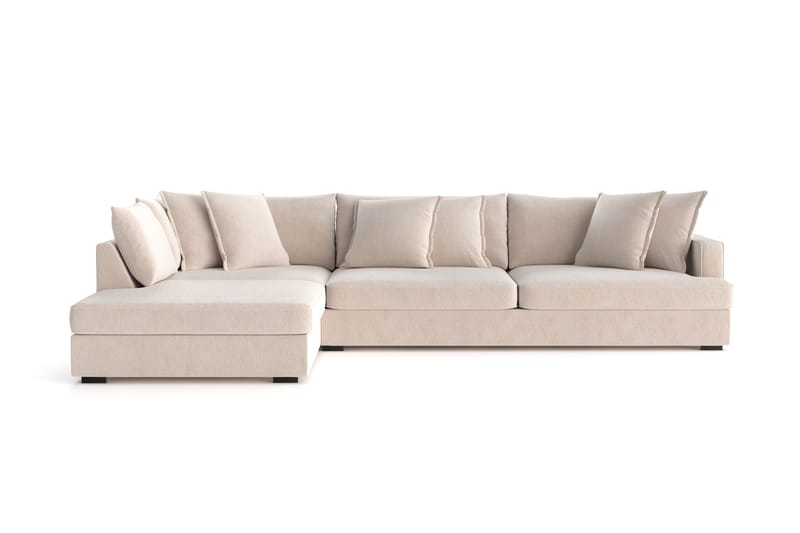 Rossita Lyx 4-seter Ekstra dyp Sofa med Sjeselong Venstre - Beige Chenille - Møbler - Sofaer - Sofa med sjeselong