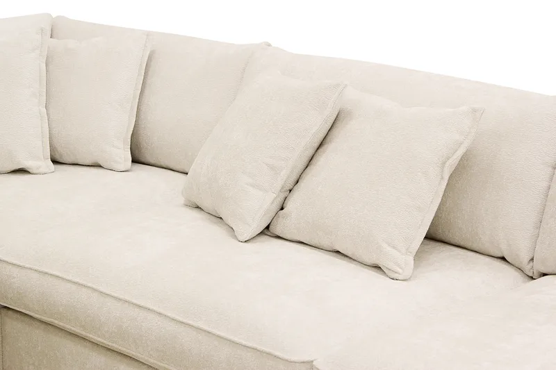 Rossita Lyx 4-seter Ekstra dyp Sofa med Sjeselong Venstre - Beige Chenille - Møbler - Sofaer - Sofa med sjeselong