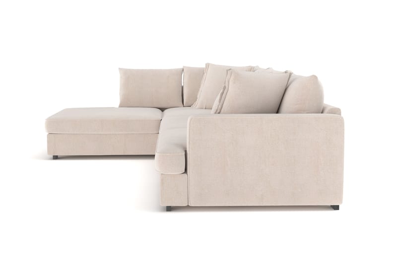 Rossita Lyx 4-seter Ekstra dyp Sofa med Sjeselong Venstre - Beige Chenille - Møbler - Sofaer - Sofa med sjeselong
