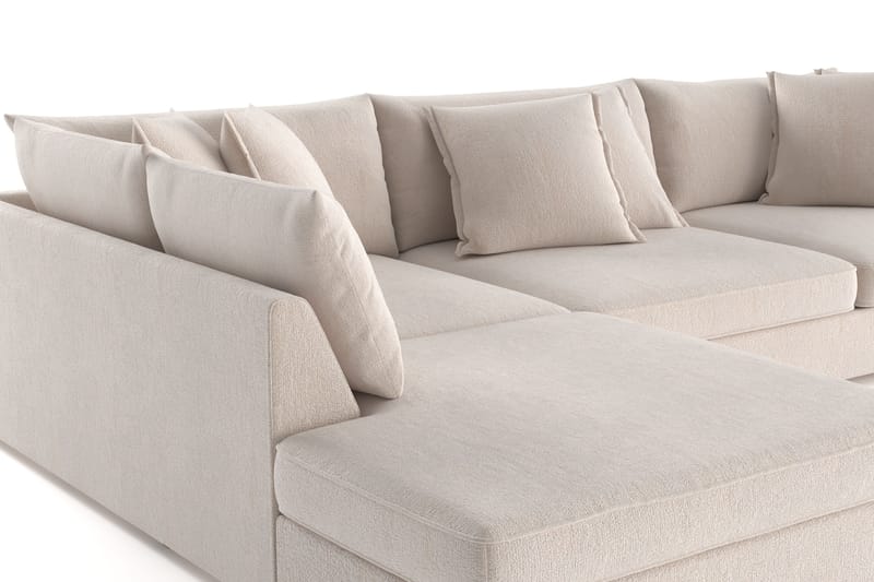 Rossita Lyx 4-seter Ekstra dyp Sofa med Sjeselong Venstre - Beige Chenille - Møbler - Sofaer - Sofa med sjeselong
