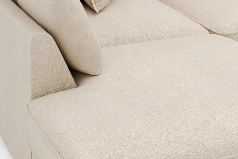 Rossita Lyx 4-seter Ekstra dyp Sofa med Sjeselong Venstre - Beige Chenille - Møbler - Sofaer - Sofa med sjeselong