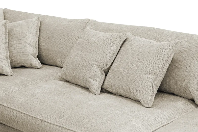 Rossita Lyx 4-seter Ekstra dyp Sofa med Sjeselong Venstre - Beige Chenille - Møbler - Sofaer - Sofa med sjeselong