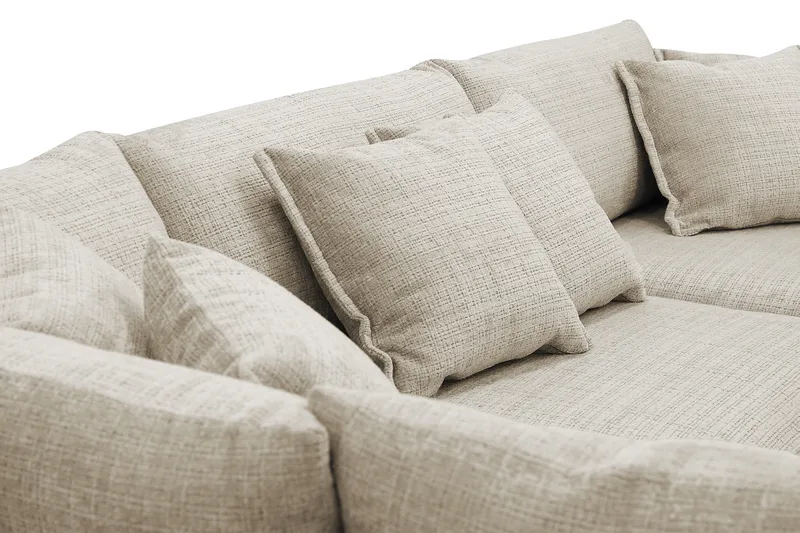 Rossita Lyx 4-seter Ekstra dyp Sofa med Sjeselong Venstre - Beige Chenille - Møbler - Sofaer - Sofa med sjeselong