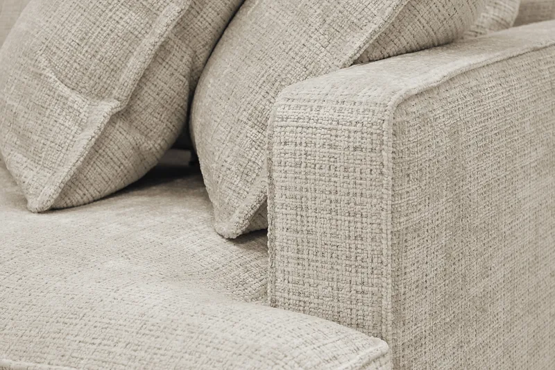 Rossita Lyx 4-seter Ekstra dyp Sofa med Sjeselong Venstre - Beige Chenille - Møbler - Sofaer - Sofa med sjeselong