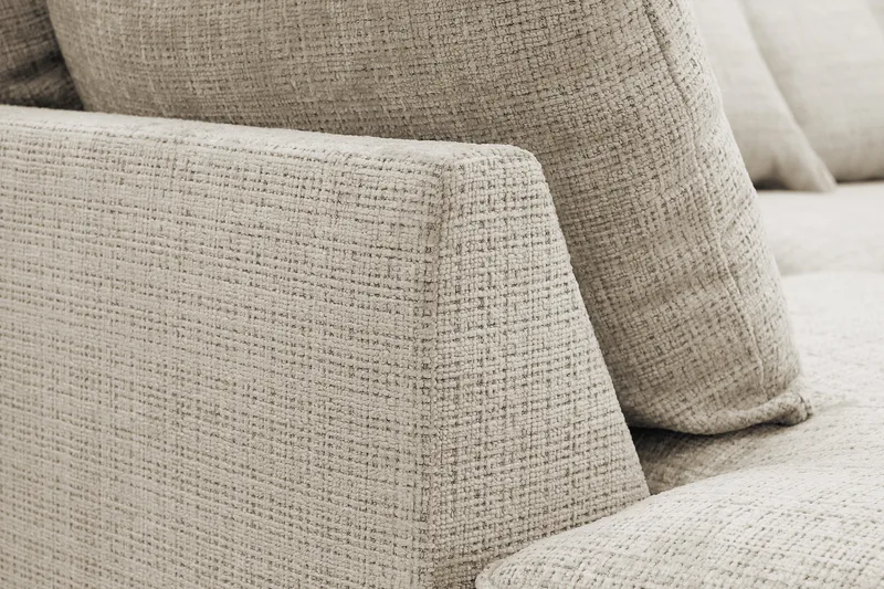 Rossita Lyx 4-seter Ekstra dyp Sofa med Sjeselong Venstre - Beige Chenille - Møbler - Sofaer - Sofa med sjeselong