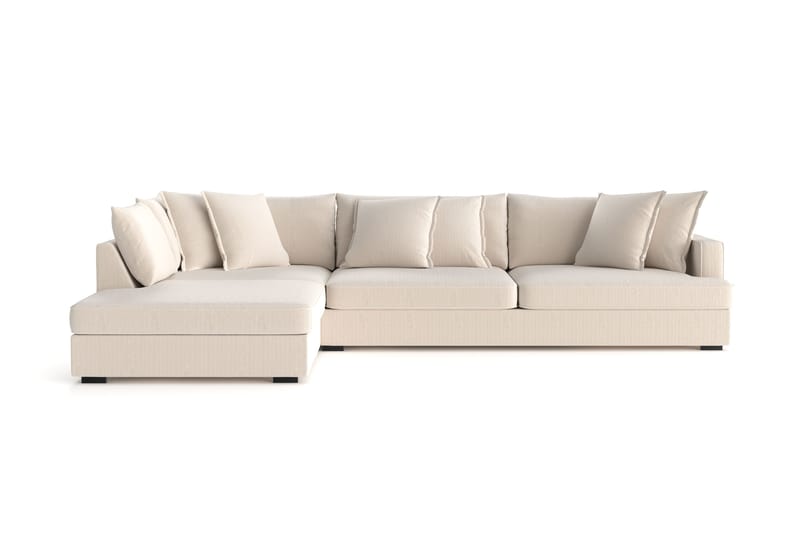 Rossita Lyx 4-seter Ekstra dyp Sofa med Sjeselong Venstre - Beige Kordfløyel - Møbler - Sofaer - Sofa med sjeselong