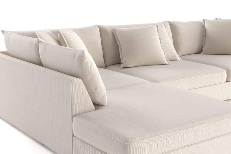 Rossita Lyx 4-seter Ekstra dyp Sofa med Sjeselong Venstre - Beige Kordfløyel - M�øbler - Sofaer - Sofa med sjeselong